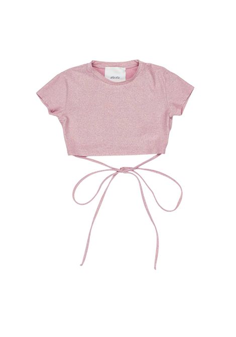 T-shirt crop in lurex Lù-Lù BY MISS GRANT | LL4389ROSA